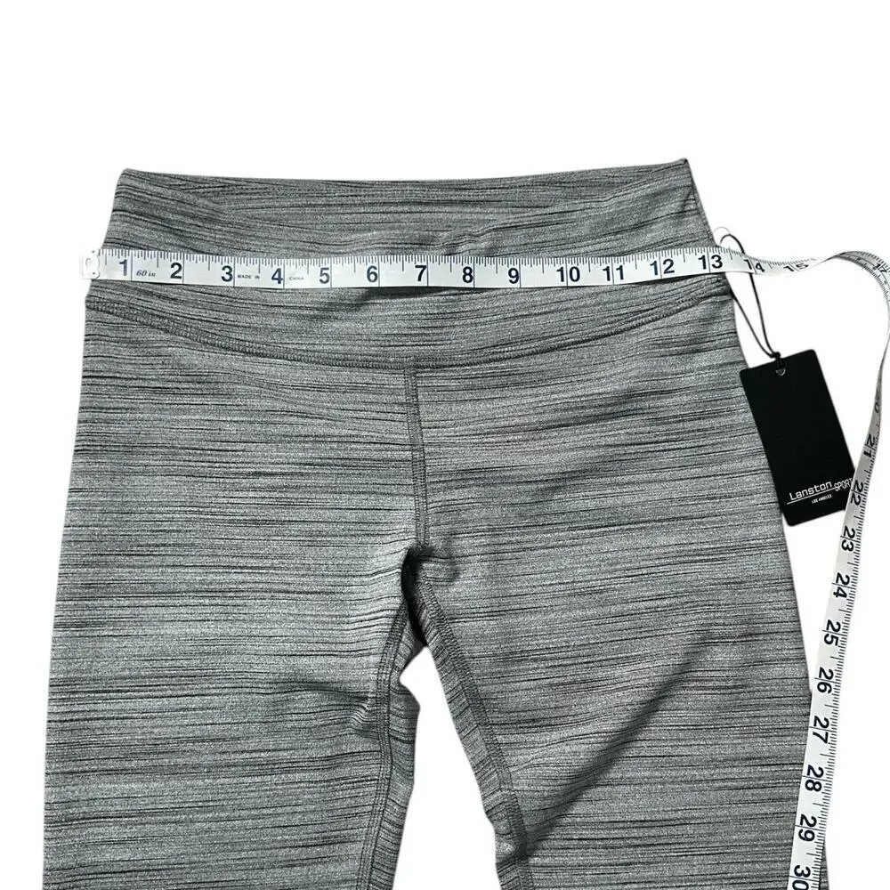 LANSTON Sport Grey Capri Leggings Quick Wicking Technology Size Small Active NWT